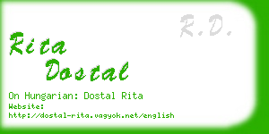 rita dostal business card